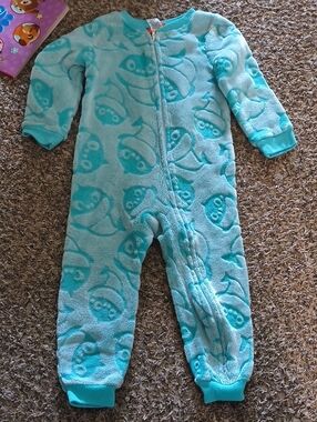 Soft Baby Shark Kids One-Piece Zip Pajama